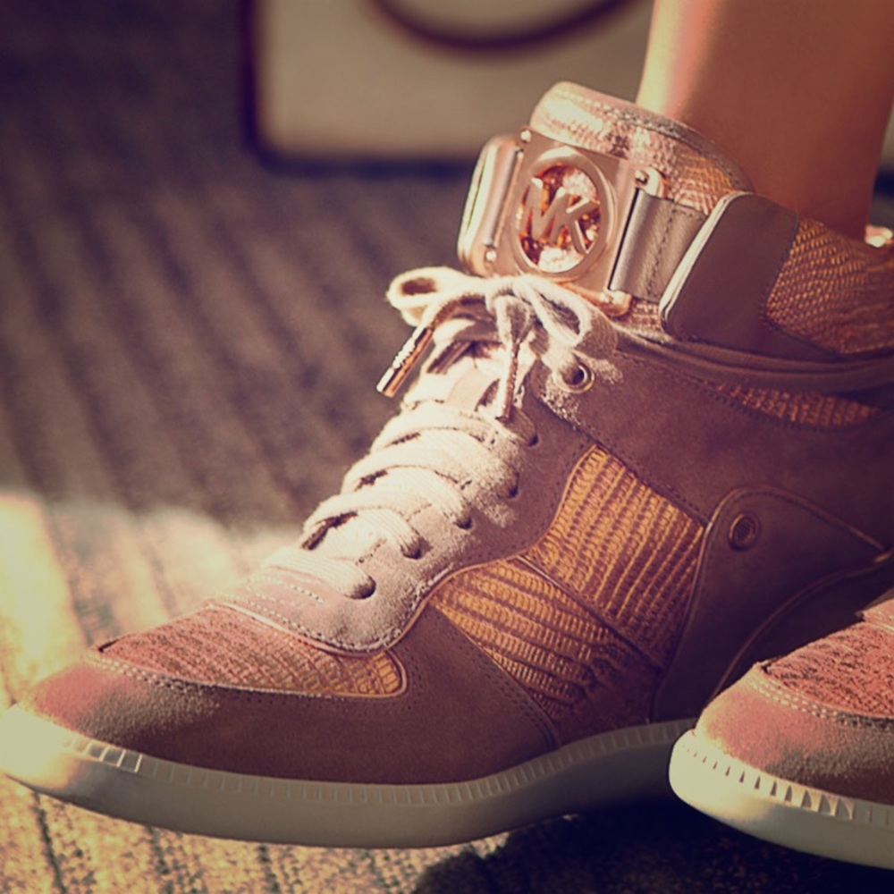 💋Michael Kors Nikko Gold High Tops
